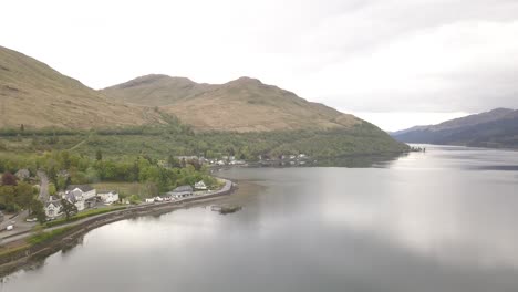 scottish highlands mountains with loch lomond below