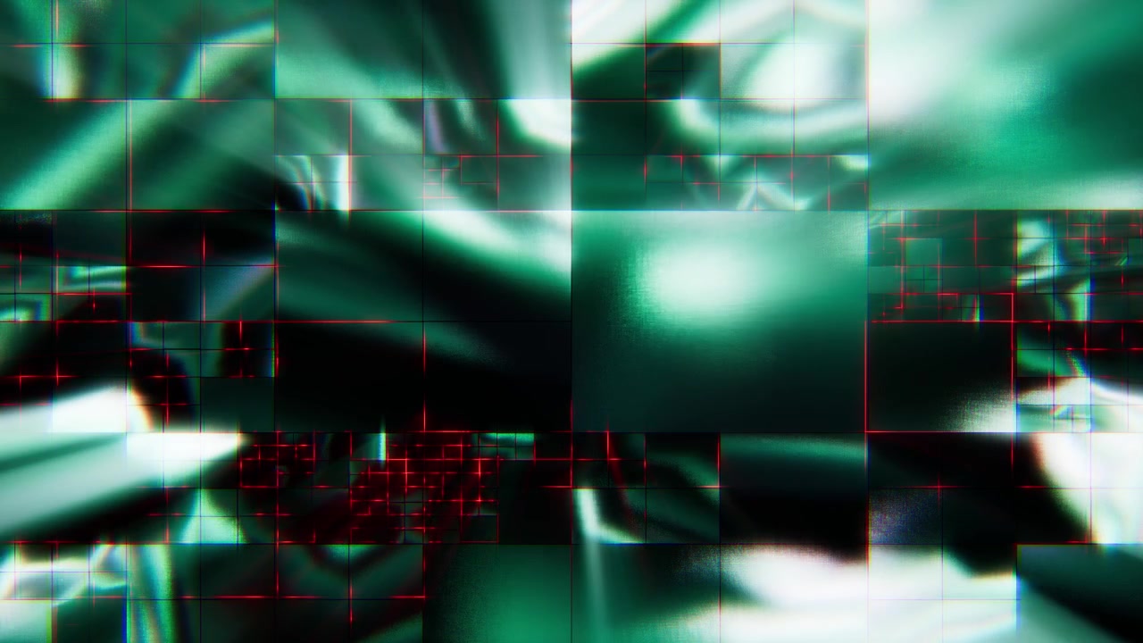 Abstract Cyberpunk Digital Glitch Background with Glowing Red Grid