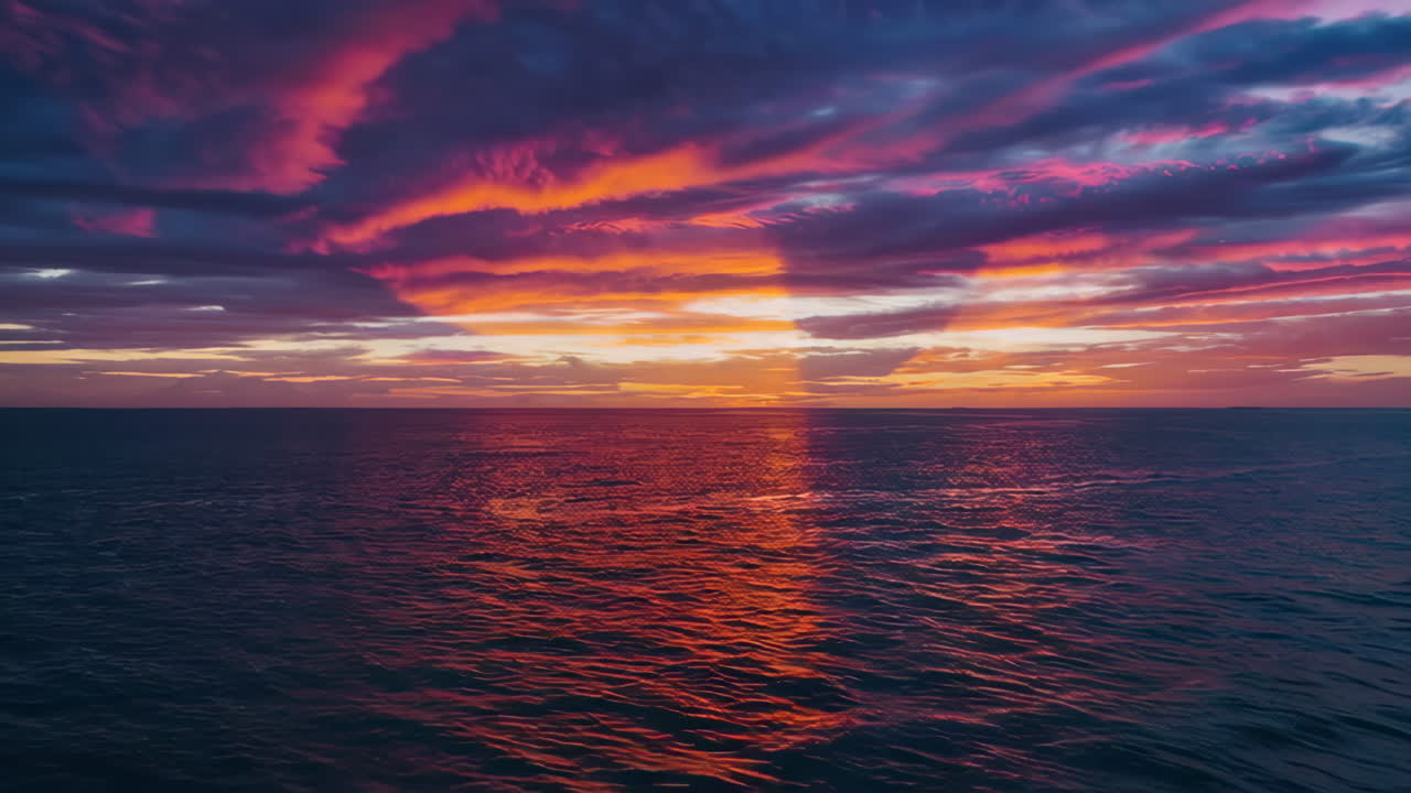 impresionante puesta de sol sobre el océano