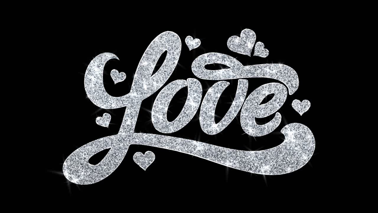 Silver Glitter Love