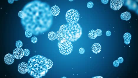 virus cell in spherical shape. pathogenic viruses causing infection. loop animation of human virus. bacterial microorganism. viral disease outbreak.