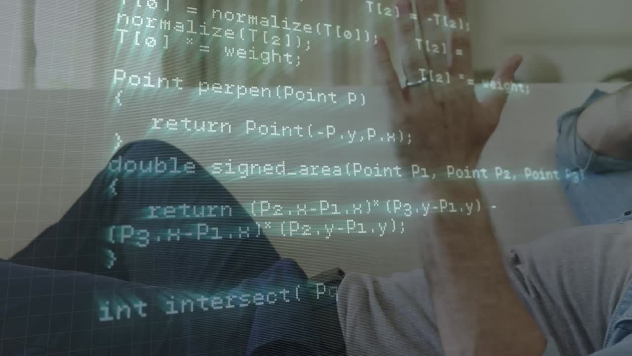 스마트폰을 사용하는 카우카스계 사업가에 대한 데이터 처리 애니메이션