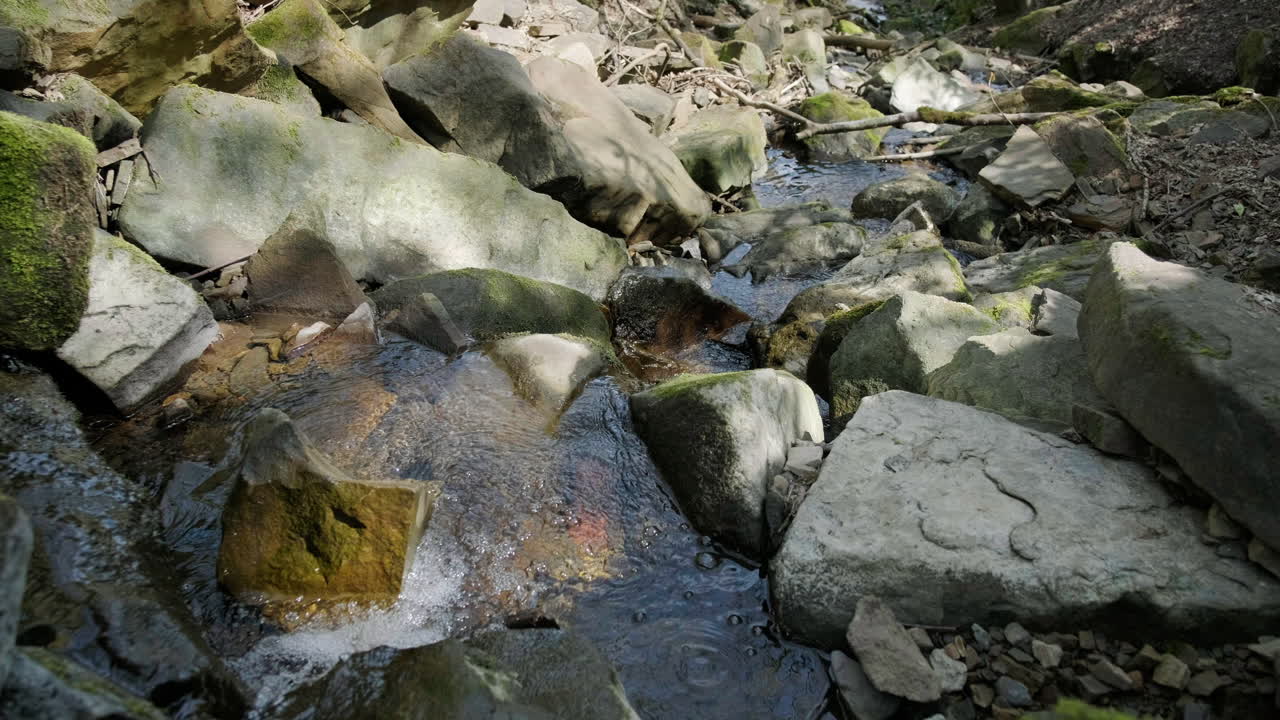 Mountain river flowing in creek