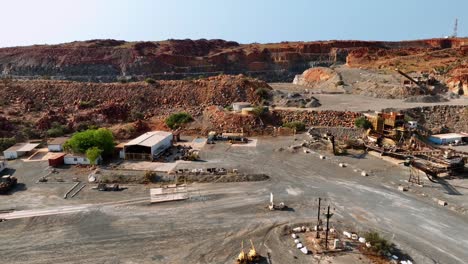 Mining Site With Industrial Equipment In Karratha,Western Australia - Drone Shot