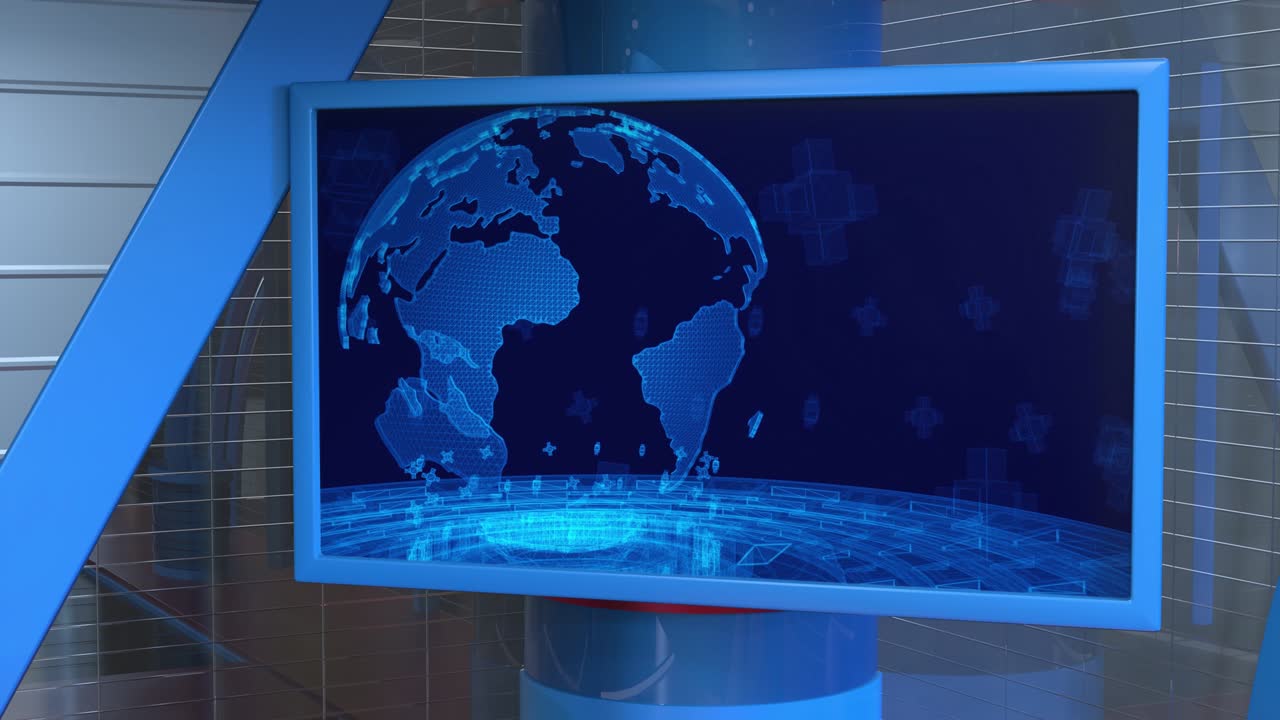 el bucle de fondo del estudio de noticias virtual en 3d