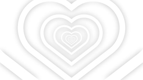 corazones blancos fondo de túnel infinito con imágenes de bucle de sombra suave