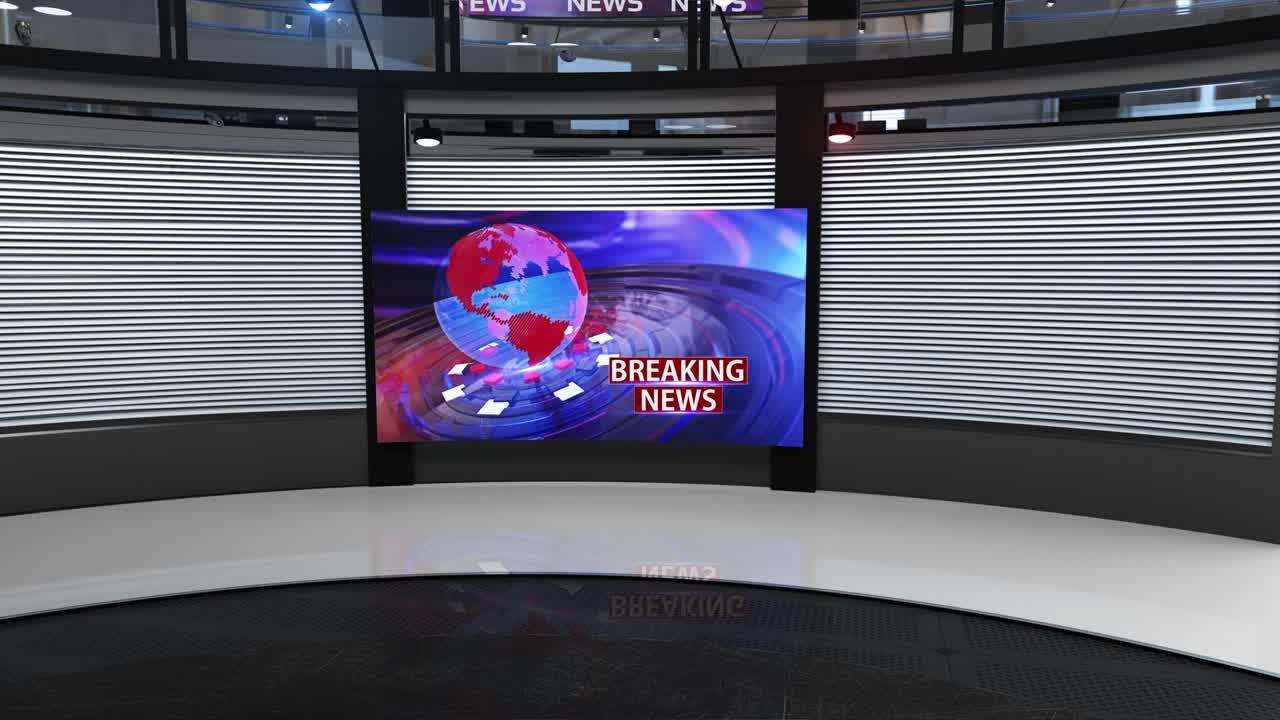 3d 가상 뉴스 스튜디오 배경 루프