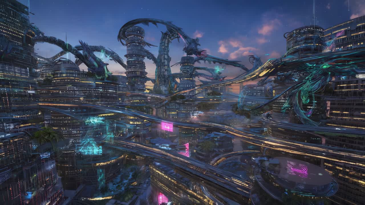 Futuristic Cityscape with Advanced Infrastructure