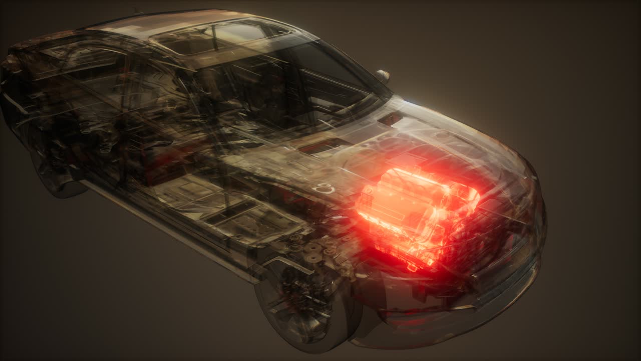 Car Engine Visible in Car