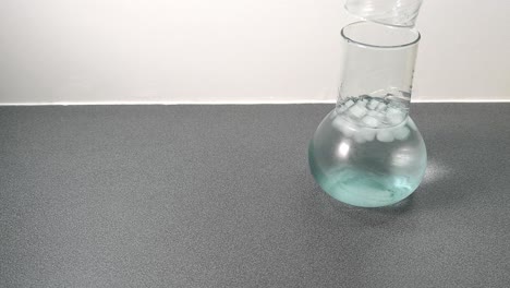 Water in a jug with ice cubes