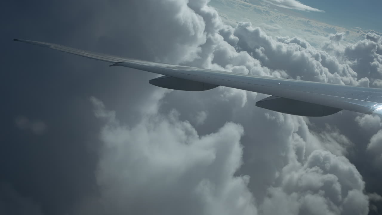 비행기 창문에서 보이는 하늘