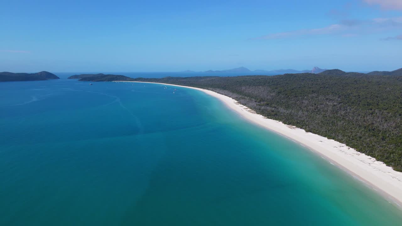 Whitehaven Beach - White-sand Beach By Turquoise Blue Sea At Whitsunday Island In QLD, Australia