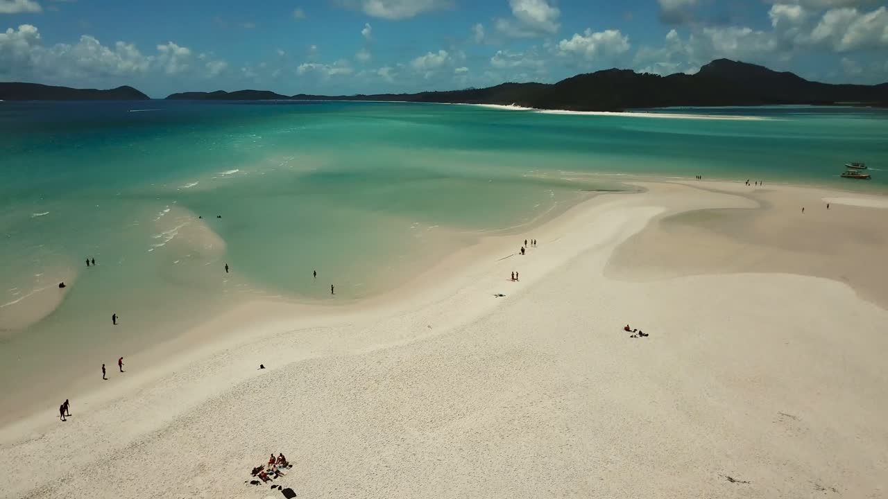 Aerial view over the Whitsundays beach