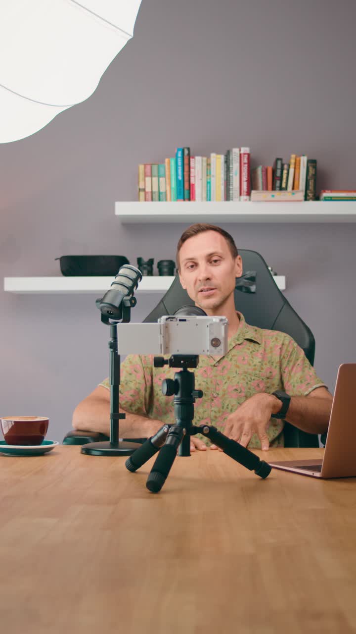 Vlogger Recording a Video