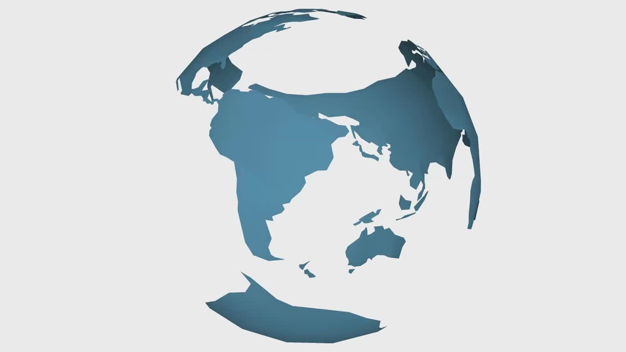 tierra digital giratoria, concepto de animación 2d en color gris y cian