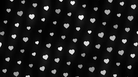 white hearts on black background