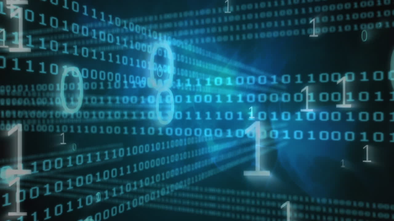 Animation of binary coding on black background