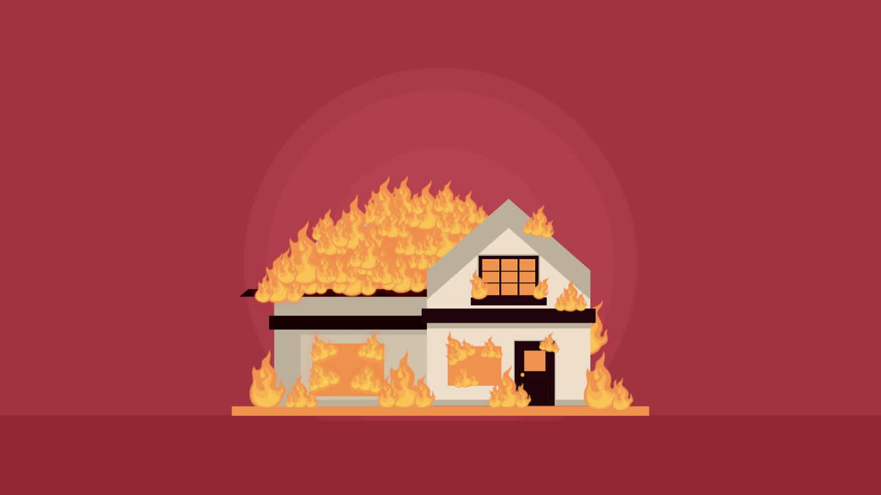 화재 현장에서 집과 함께 응급 서비스