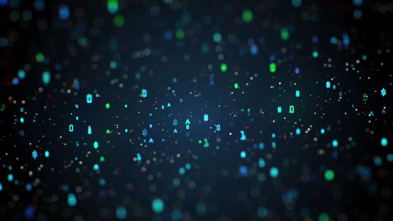 Abstract technology big data flow background concept. Binary code processing network. Transfer and storage of data sets , block chain, server, hi-speed internet. Futuristic matrix. Seamless loop