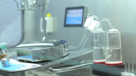 chemical experiment in laboratory. pharmaceutical research concept