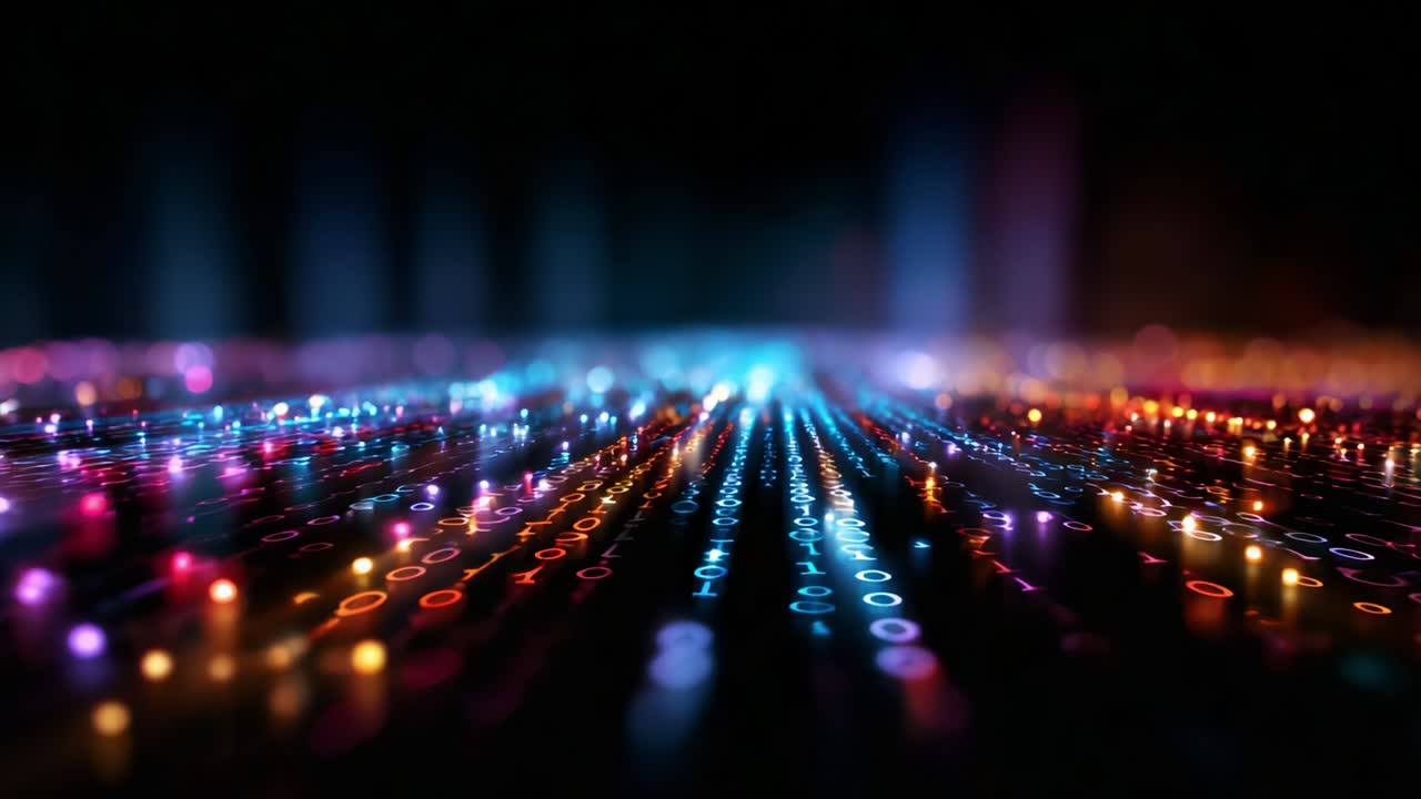 A Stunning Visual Journey Through a Vibrant Digital Landscape, Showcasing Brightly Colored Light Trails and Patterns that Evoke a Sense of Motion and Connectivity in an Abstract Environment