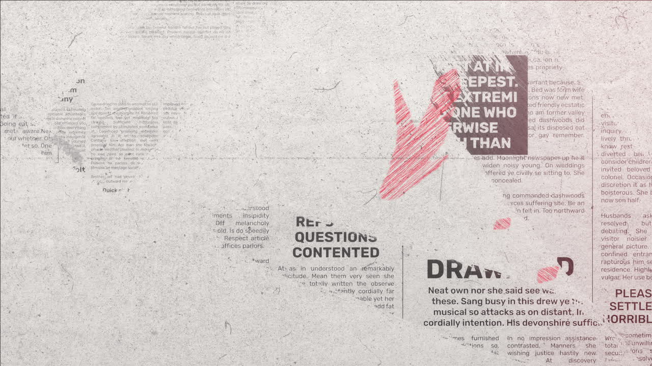 Red Paint Strokes Newspaper