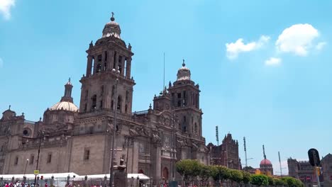 majestic architecture of the mexico city metropolitan cathedral in ciudad de méxico, cdmx, mexico. pov shot