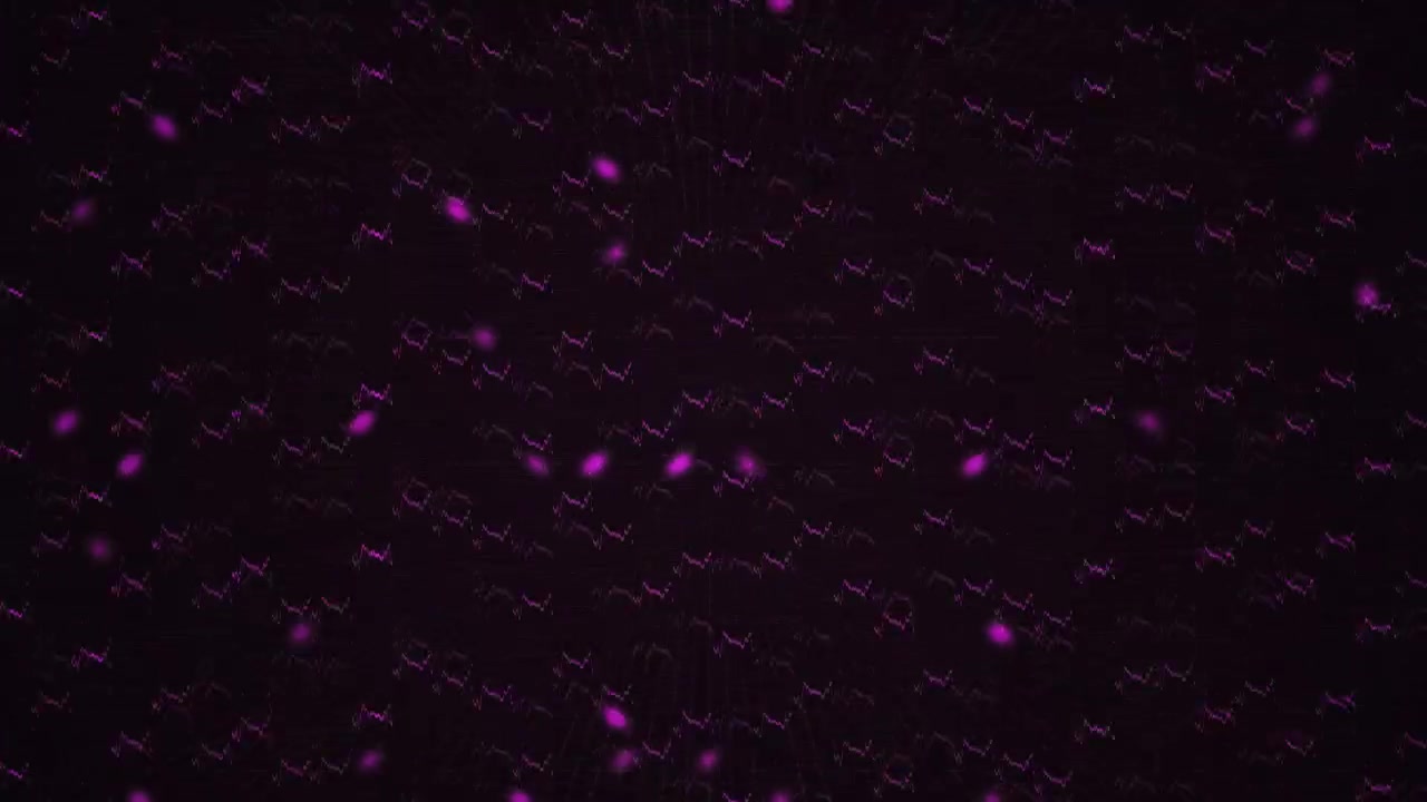 Abstract Digital Background with Floating Purple Particles and Glowing Wave Patterns