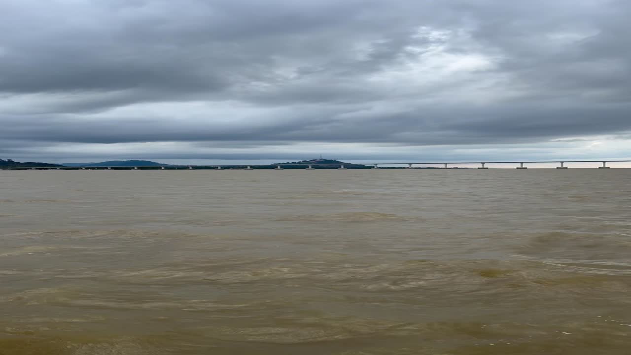 The ferry crosses the Batang Lupar river, connecting Sebuyau and Triso as part of the coastal road route often used as a shortcut between Kuching and areas like Sarikei or Sibu