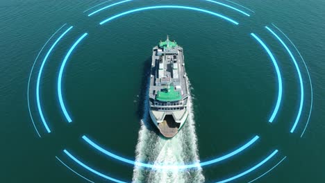 toma de un dron de un transbordador que usa sensores para autoconducirse