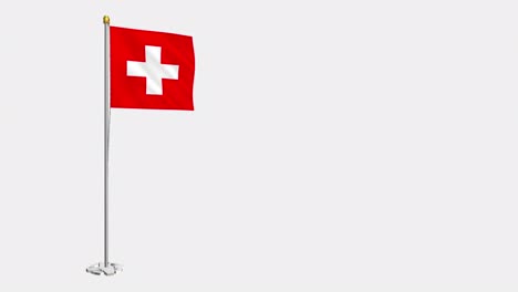 loop video of switzerlandflag  fluttering in the wind, slow motion video of 4k , with alpha channel