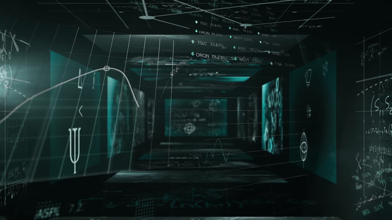 Animation of statistics processing and scientific data on screens