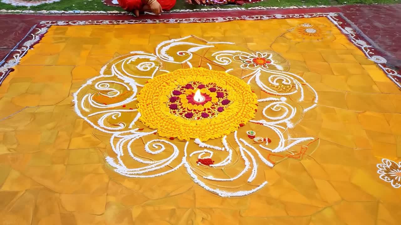 celebrando diwali con hermosos diseños de rangoli