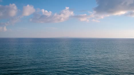 aerial view of the ocean in the ionian sea, calm waters