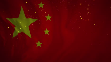 animación de confeti cayendo sobre la bandera de china