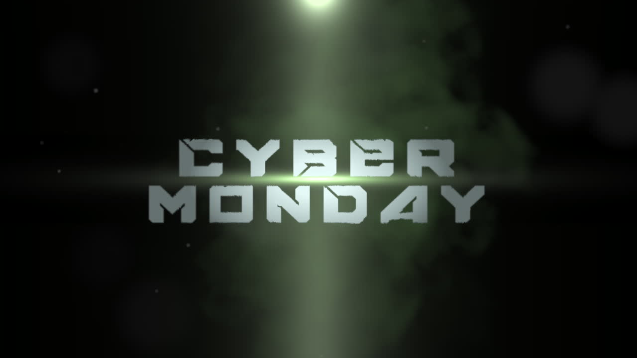 lunes cibernético con efecto de luz en galaxia oscura