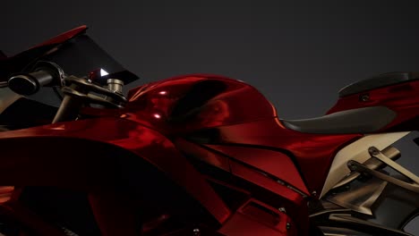 moto sport bike in dark studio with bright lights