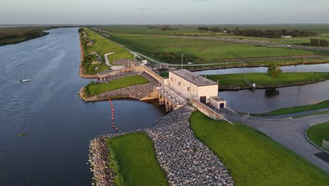 pump station s-3. water management district, lake okeechobee, florida