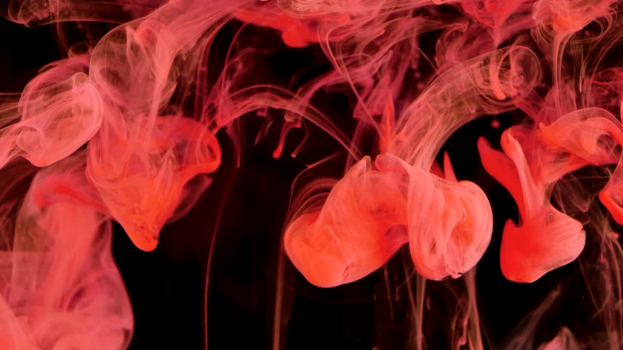 물 속 에 흐르는 다채로운 잉크 페인트