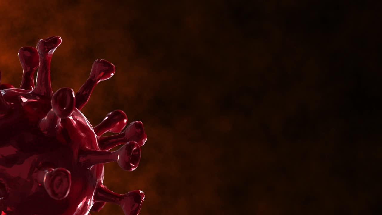 coronavirus abstracto que se mueve en la célula del virus - gráficos en movimiento (bucle)