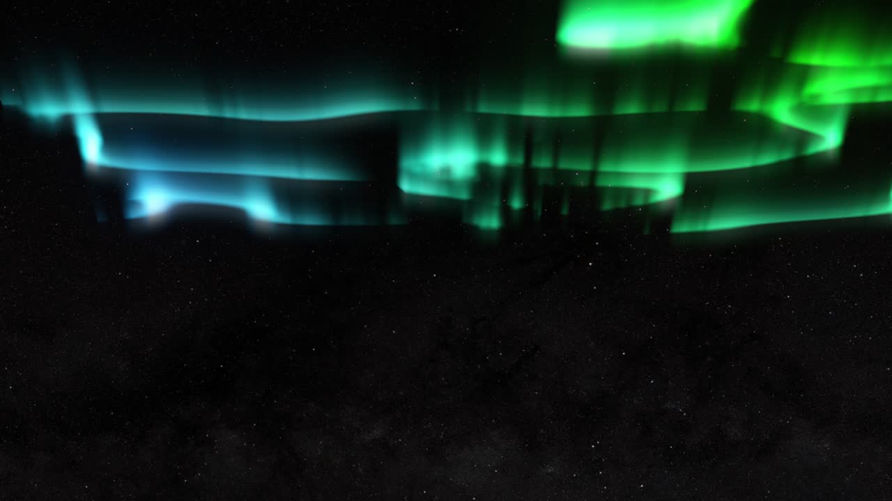 aurora o luces polares del norte aisladas en el negro