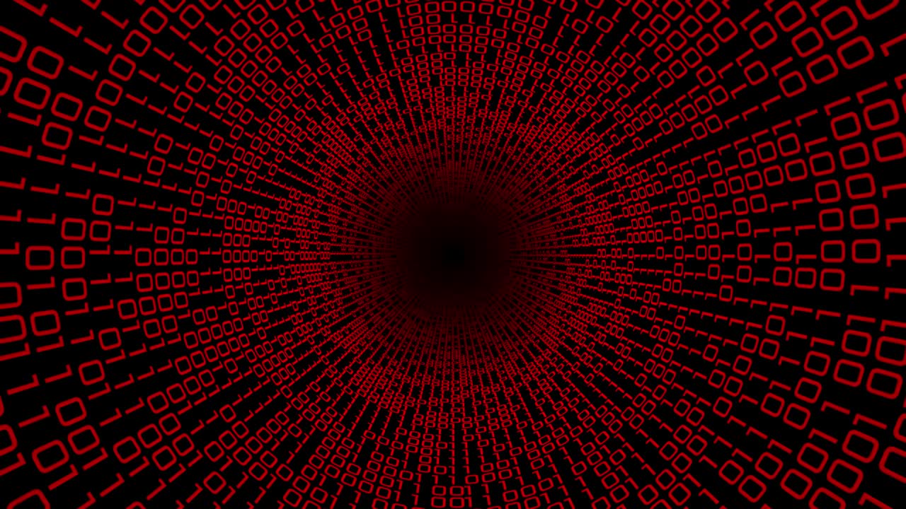 números binarios telón de fondo del túnel