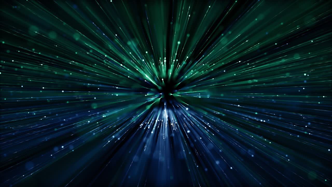 partículas azul verde evento juego tráiler títulos escenario de concierto cinematográfico bucle de fondo