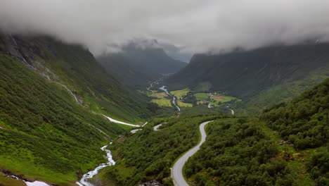 aerial footage beautiful nature norway.