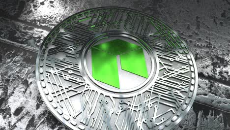 neo coin (neo) blockchain cryptocurrency altcoin rendering 3d