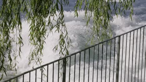 wild water from river aare splashing