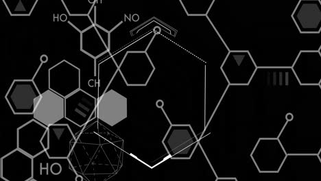 Animación-De-Procesamiento-De-Datos-Y-Formas-Sobre-Fondo-Negro