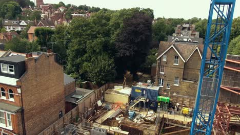 drone shot of house under construction in london