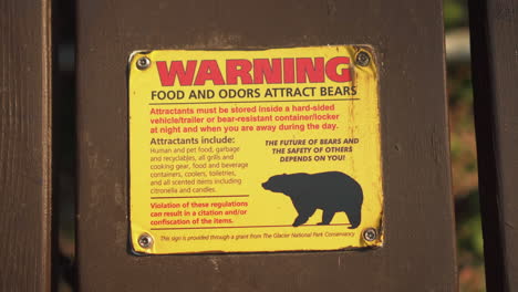 caution bears warning - food and odors attract bears