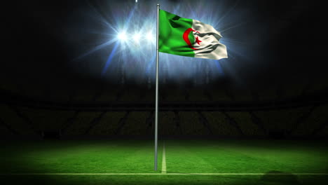 Algeria-national-flag-waving-on-flagpole